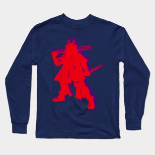 No Face Samurai RED Wave Long Sleeve T-Shirt